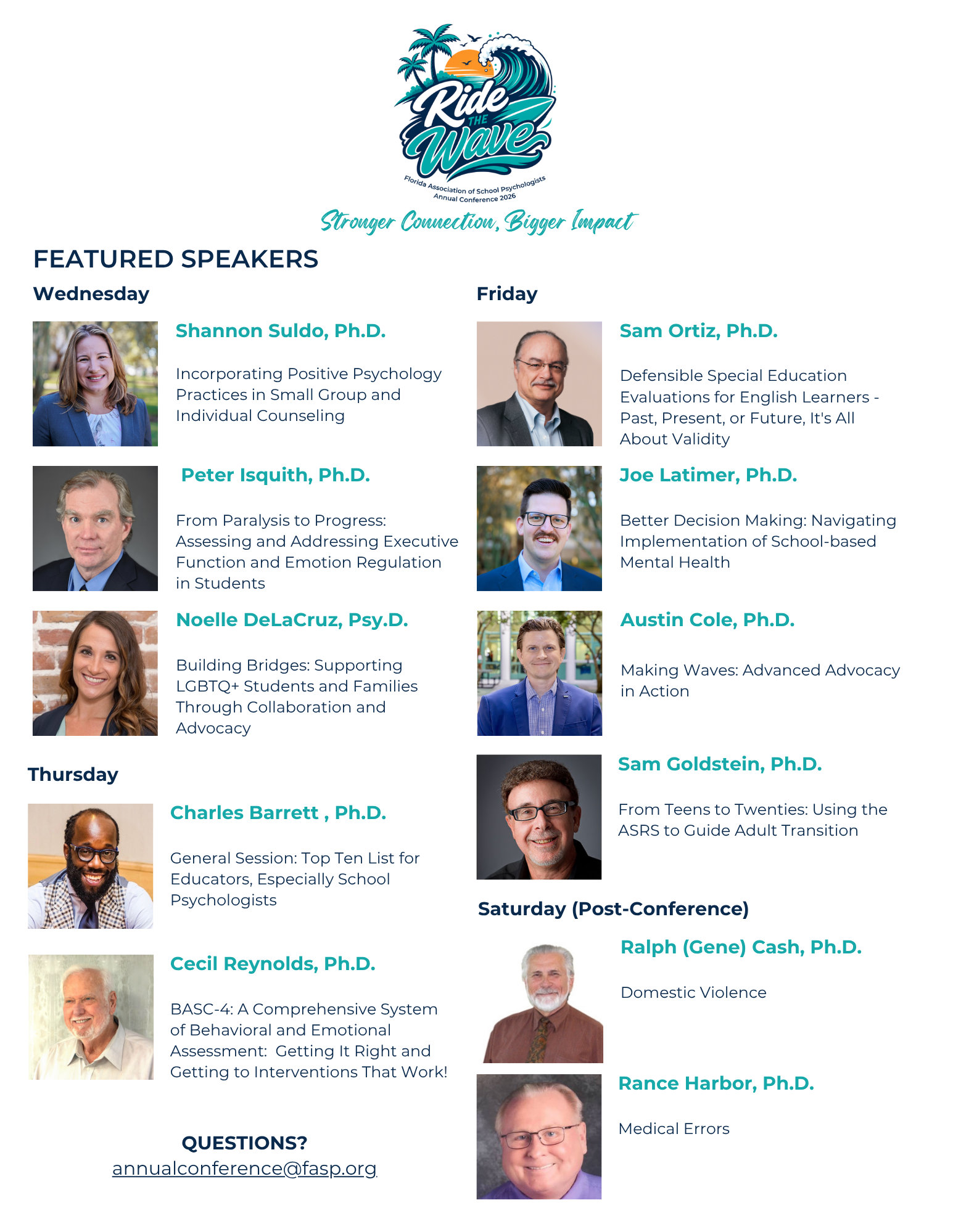 Featured Speaker List